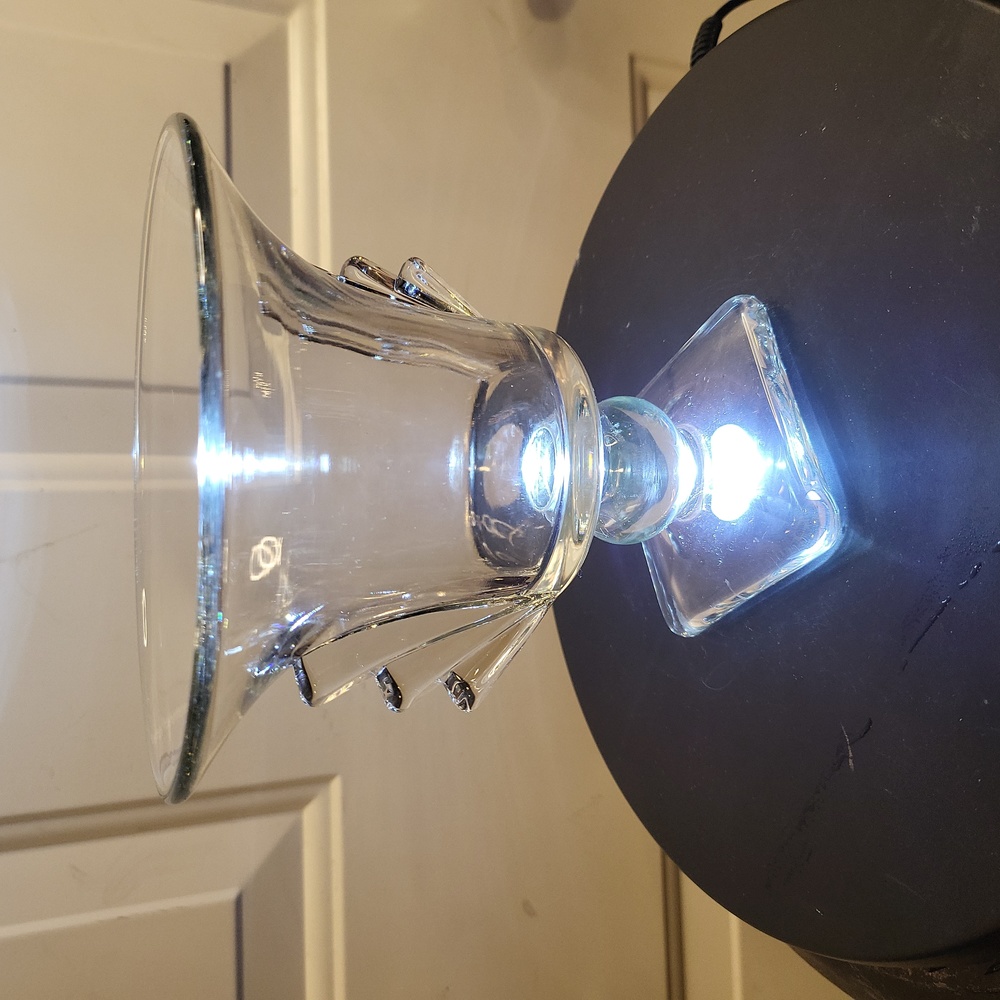 Unique Hiesey L E Smith Style Glass Vase w/ Fins 6" - Picture 6 of 10
